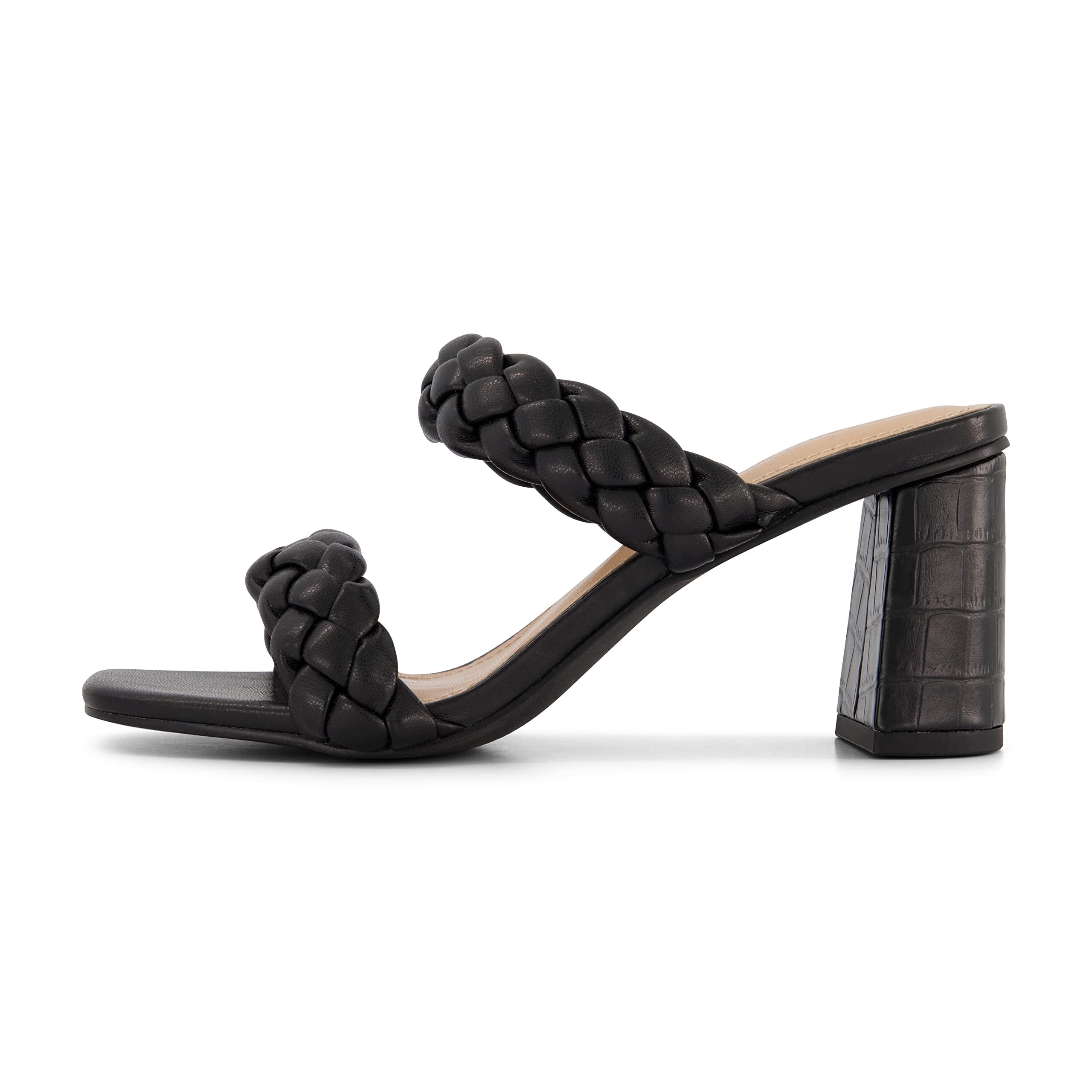 Dunes Women's Patsy Faux Wood Sandal - Wide Widths, 3.25" Heel, Comfort Foam & Non-Slip Sole