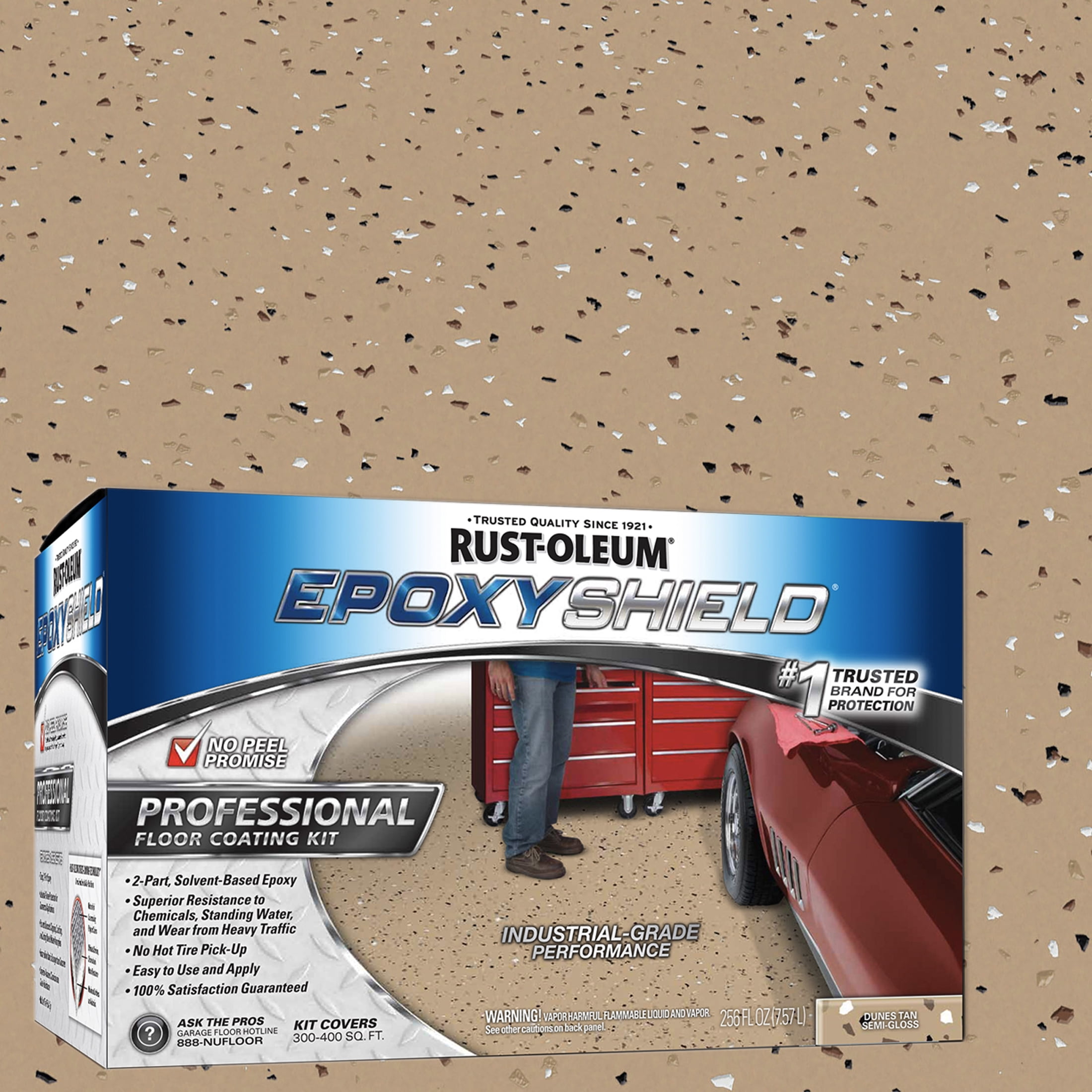 2 Pack, Dunes Tan, Rust-Oleum EpoxyShield Professional Floor Coating-238466, Semi-Gloss, 2 Gal Kit