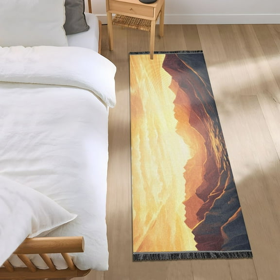 Dunes at Sunset Bedroom Runner Rug 2'x 6' Non Slip Carpet Indoor Home Area Rug Living Room