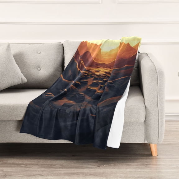 Dunes at Sunset Throw Blanket 60" x 90" Soft and Warm Blankets for Couch Sofa and Bed