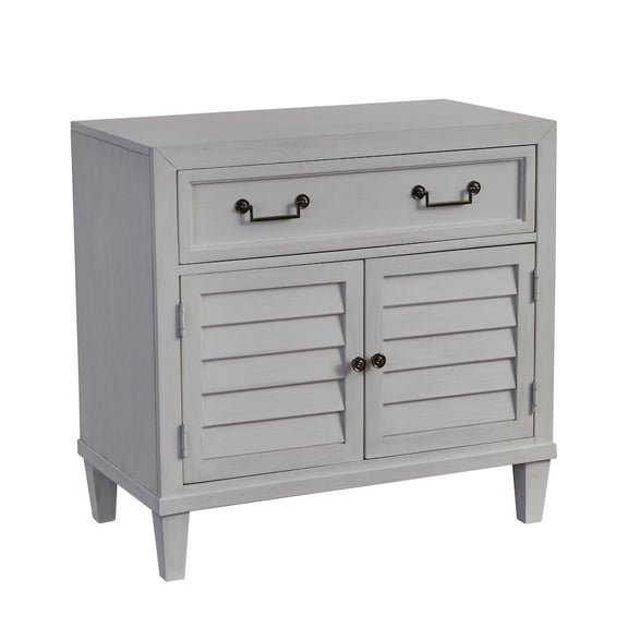 Dunescape White Finished Wood 2-Door Cabinet Style Coastal Nightstand