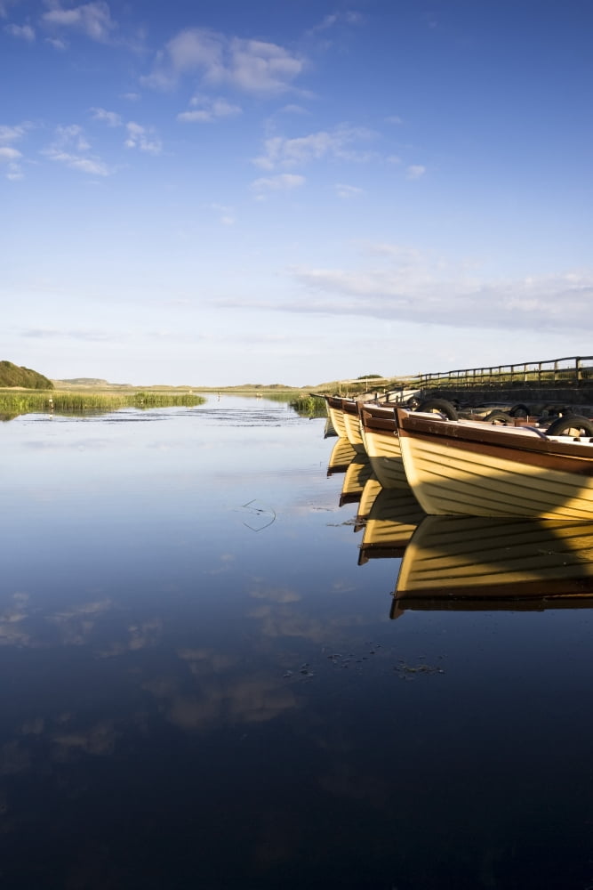 Dunfanaghy County Donegal Ireland Boat Reflections In Water Canvas Art - Peter McCabe Design Pics (11 x 17)