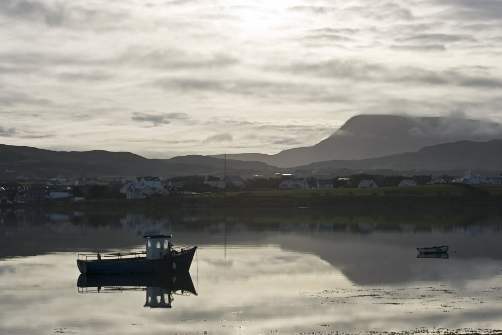 Dunfanaghy County Donegal Ireland Fishing Boat In Harbour Canvas Art - Peter McCabe Design Pics (34 x 22)