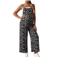 thumbnail image 1 of Dungarees for Women Summer Jumpsuits Playsuit Overalls Pregnancy Maternity Loose Casual Holiday Wear with Side Pockets Adjustable Straps Black XL, 1 of 6
