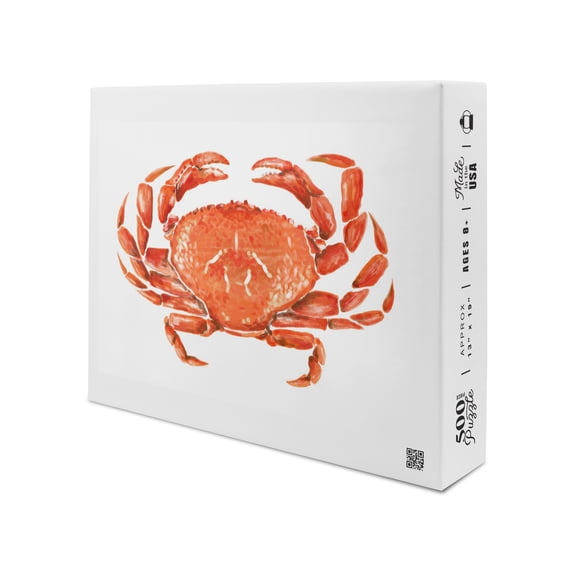 Dungeness Crab, Watercolor (19x27 inches, Premium 500 Piece Jigsaw Puzzle for Adults and Family, Made in USA)