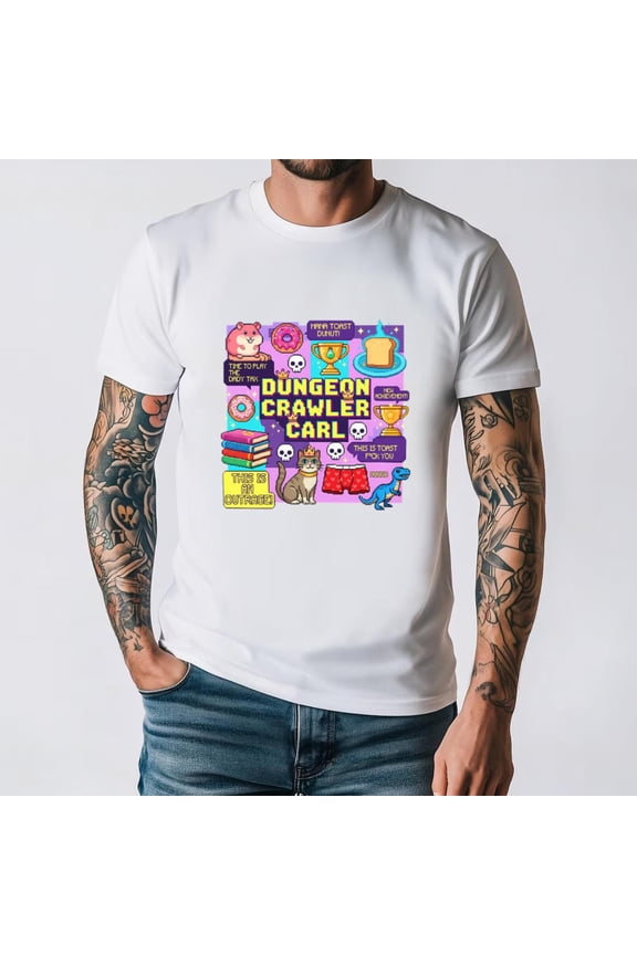 Dungeon Adventure Carl Fantasy Roleplay Gamer RPG Geek Nerd Unisex T-Shirt, for men & women, up to size 5XL.