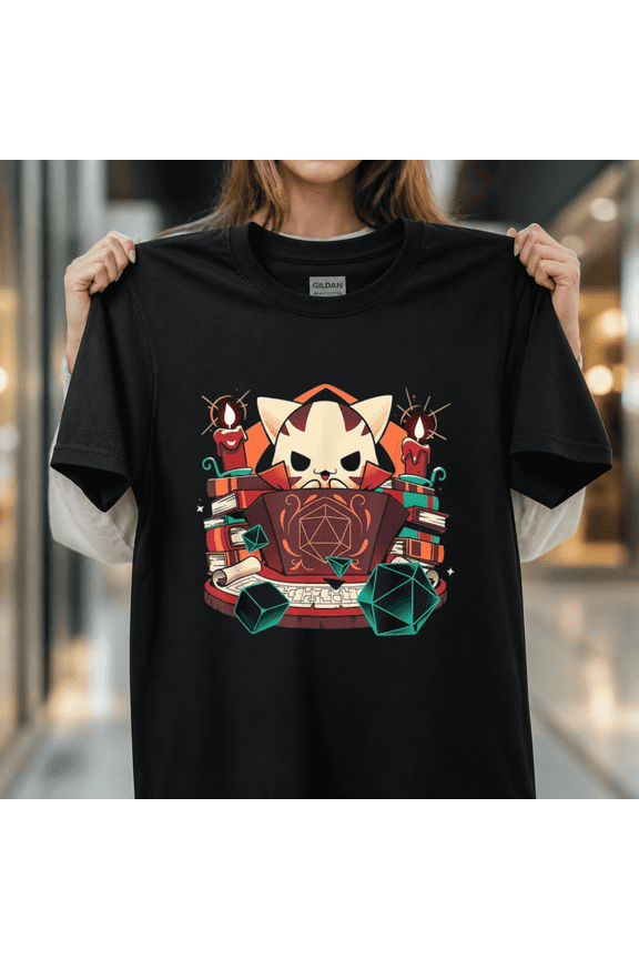 Dungeon Cats Tabletop Gaming Role Player Fantasy Adventure Hobbyist Design Unisex T-Shirt, S-5XL