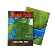 Dungeon Craft Battlemaps Board Game, Battle Mat for Dungeons and Dragons, Double-Sided Gloss Laminated DND Mat, Wet and Dry Erase Board, Table Top Games (Grasslands Pack, 24"x33"/1" Grid)