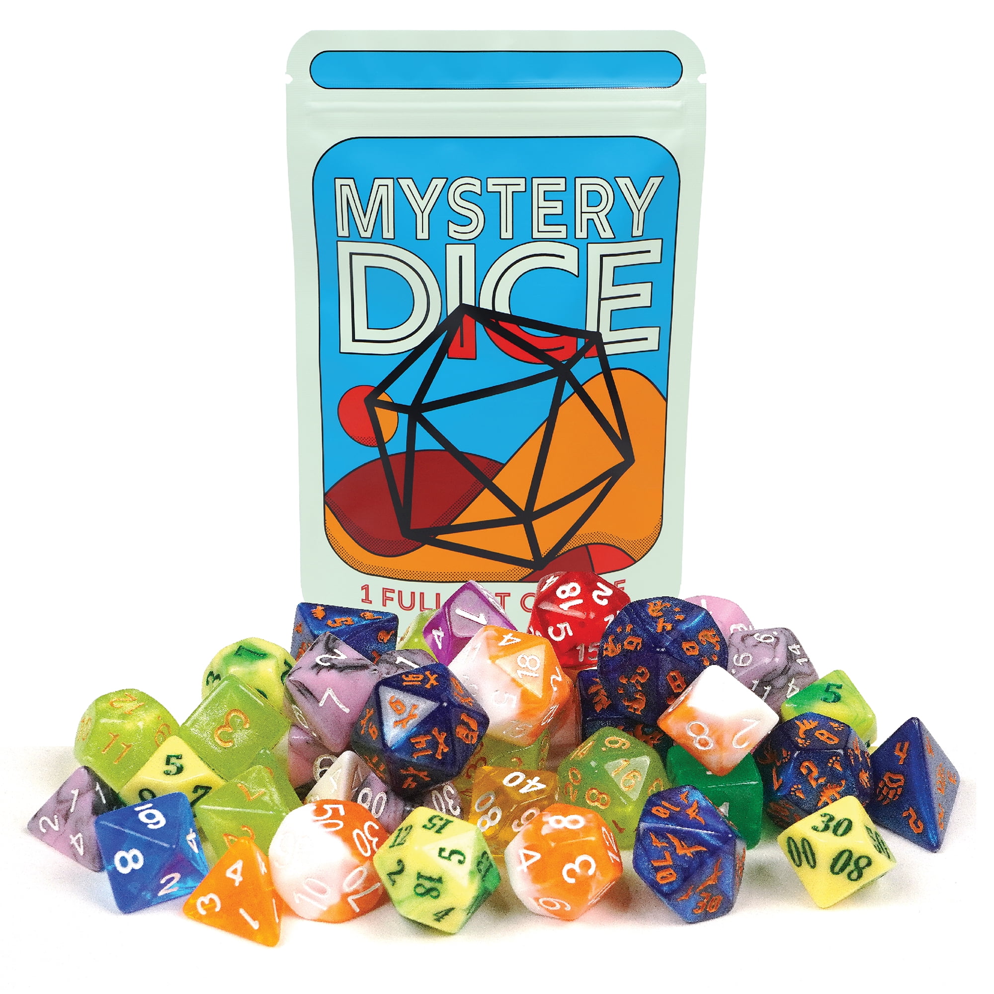 Dungeon Craft Mystery Polyhedral RPG Dice Set 7-Piece for DND ...