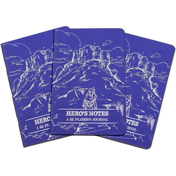 1985 Games Players DND Campaign Log Notebook, Purple, RPG Tabletop Game Journal - 3pcs