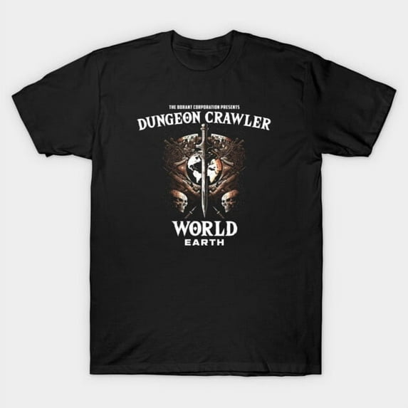 Dungeon Crawler Carl Black Print Funny LitRPG Fantasy Book Series Graphic G1289 T-Shirt, for men and women, Up to Size 5XL
