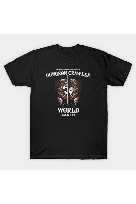 Dungeon Crawler Carl Black Print Funny LitRPG Fantasy Book Series Graphic G1289 T-Shirt, for men and women, Up to Size 5XL