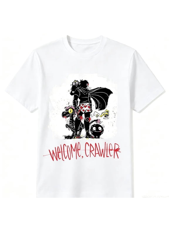 Dungeon Crawler Carl Welcome Crawler Halloween DCC Spooky Princess Donut Mongo Gothic Sci-Fi LitRPG Graphic Short Sleeve Crew Neck Cotton T-Shirt Y2K Casual Top Gift