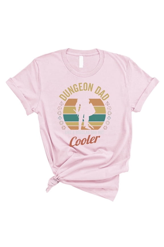 Dungeon Dad T-Shirt – Like a Regular Dad But Cooler – RPG Fantasy Gaming Tee(PINK,2XLarge)