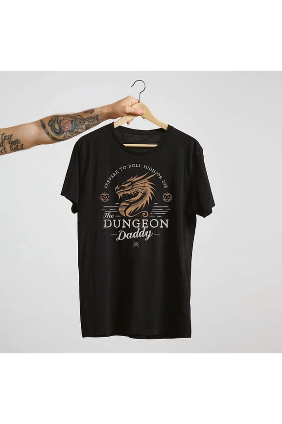 Dungeon Daddy Dnd Shirt Tabletop Gaming Gift for Him RPG Geeky T-shirt Fantasy Game Dungeons and Dragons Roleplaying Shirt Dnd Accessoires