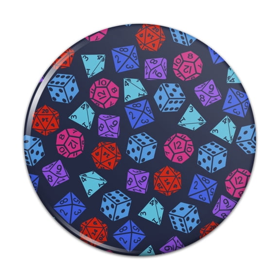 Dungeon Dice Pattern For Fighting Dragons Kitchen Refrigerator Locker Button Magnet