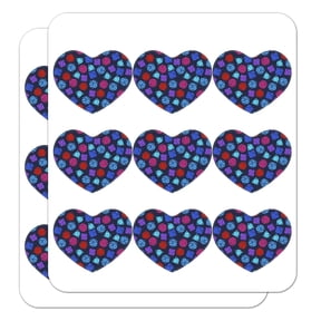 Dungeon Dice Pattern for Fighting Dragons Heart Shaped Planner Calendar Scrapbook Craft Stickers