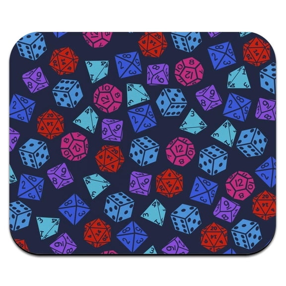 Dungeon Dice Pattern for Fighting Dragons Low Profile Thin Rubber Mouse Pad Mousepad