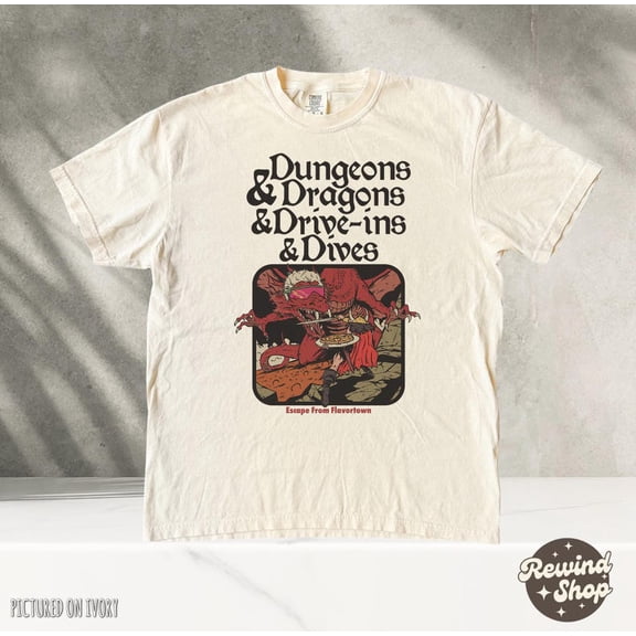 Dungeon Dragon Dive Ins And Dives - Graphic Tshirt SAND Unisex S-5XL Hot Trending Shirt, Vintage Birthday Gift