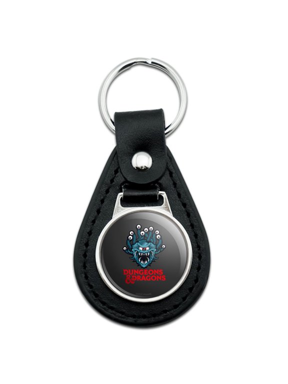 Dungeons And Dragons Beholder Black Leather Keychain