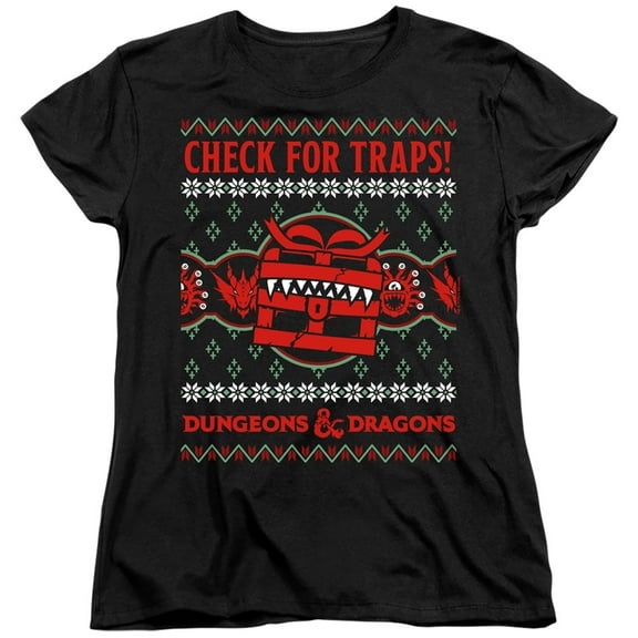 Dungeons And Dragons Check For Traps Ugly Christmas Women's T Shirt