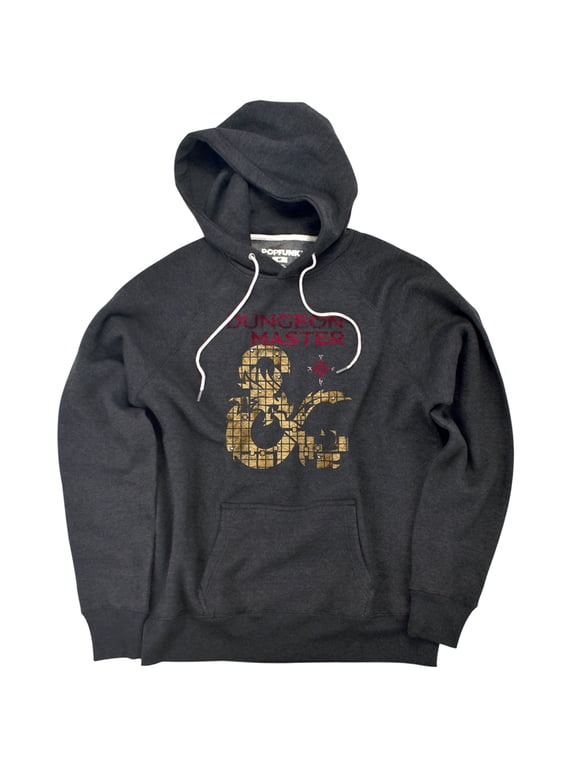 Dungeons And Dragons Dungeon Master Unisex Adult Slim Fit Pull-Over Heather Hoodie, Charcoal, Small