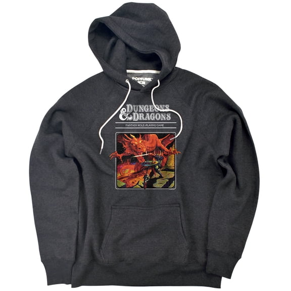 Dungeons And Dragons Dungeons And Dragons Red Dragon Original Unisex Adult Slim Fit Pull-Over Heather Hoodie, Charcoal, Medium