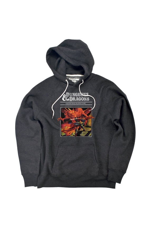 Dungeons And Dragons Dungeons And Dragons Red Dragon Original Unisex Adult Slim Fit Pull-Over Heather Hoodie, Charcoal, Small
