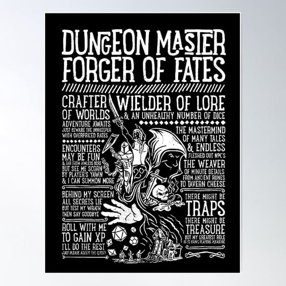 Dungeons And Dragons Inspired Poster Wall Art, UNFRAMED PAPER POSTER, Home Decor, Vintage Gift, Living Room Dercor