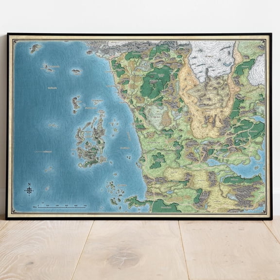 Dungeons And Dragons Map Poster, Less Dnd Wall Art & Print, Home Decor, Dnd Poster Gift, UNFRAMED PAPER POSTER