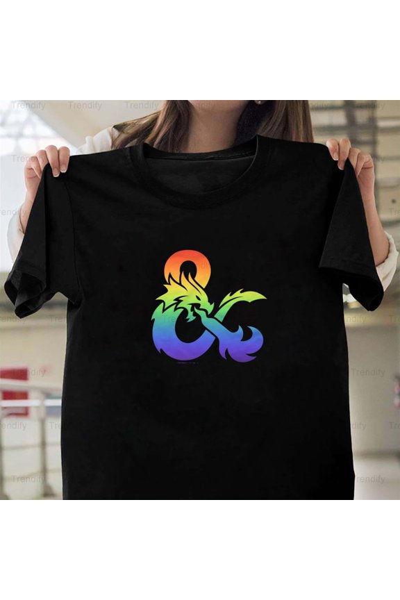 Dungeons And Dragons Pride Gradient Logo Funny RPG Parody H41887 T-Shirt, for Men and Women, Up to Size 5XL