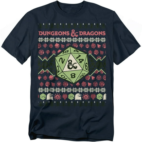 Dungeons And Dragons T-Shirt 20Sided Dice Ugly Christmas Unisex Graphic Tee For Men & Women