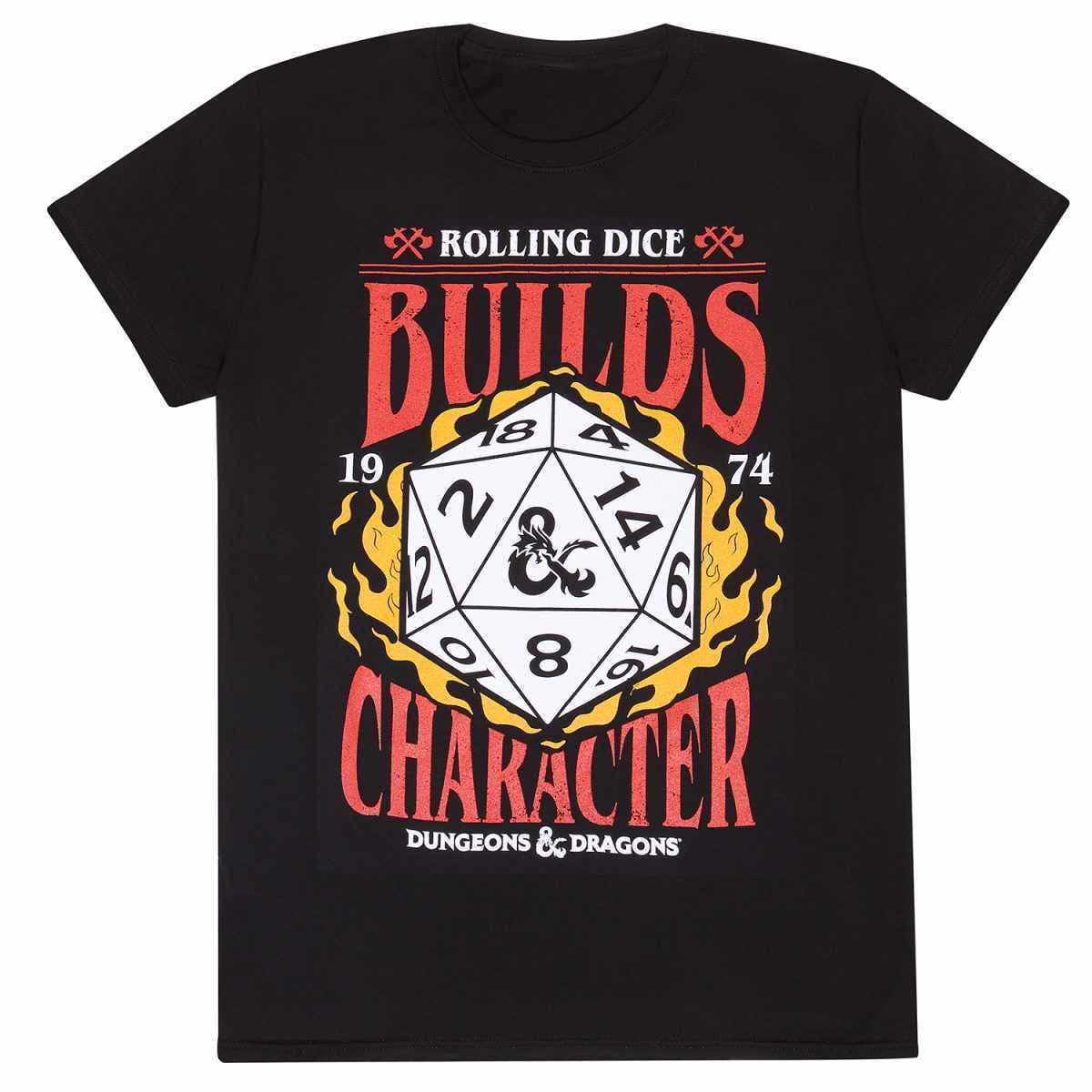 Dungeons And Dragons TShirt Rolling Dice Builds Character Official New