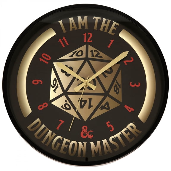 Dungeons & Dragons 871754 Dungeons & Dragons I Am The Dungeon Master Wall Clock, Black & Gold