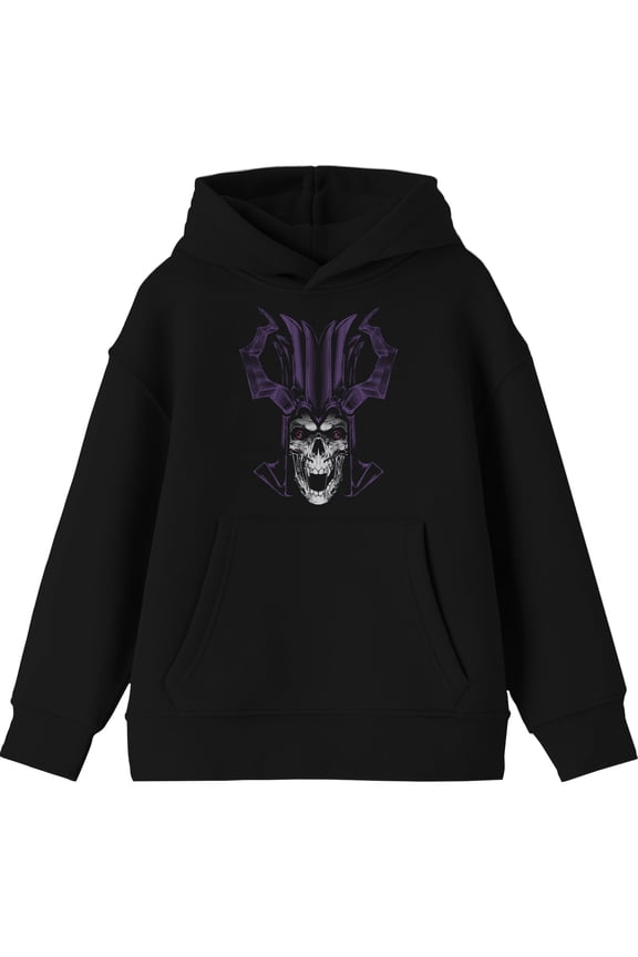 Dungeons & Dragons Acererak Long Sleeve Boys' Black Hooded Sweatshirt-Large
