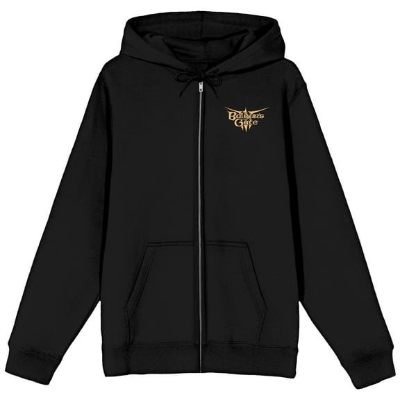 Dungeons & Dragons Baldur's Gate Monster Men's Black Zippered Hoodie-3XL