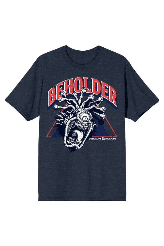 Dungeons & Dragons Beholder Juniors Navy Heather T-shirt-Large