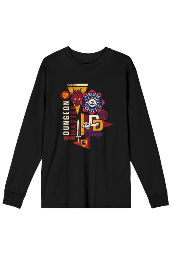 Dungeons & Dragons Beholder Lawful Evil Men's Black Long Sleeve Tee-3XL