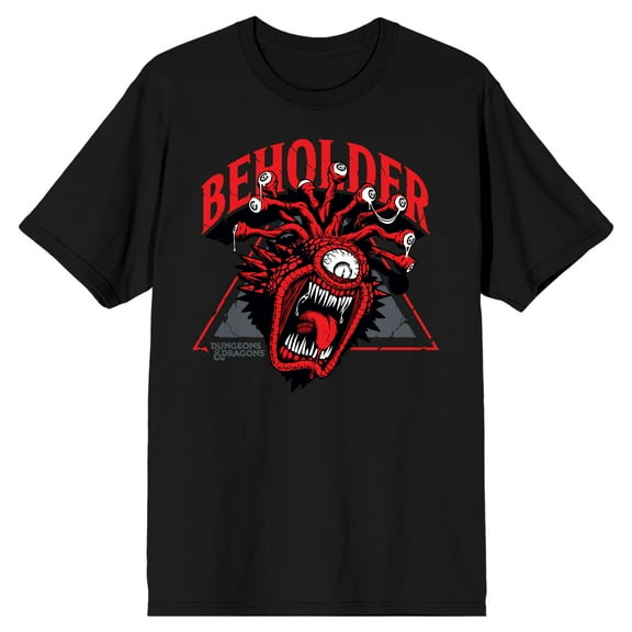 Dungeons & Dragons Beholder Monster Men's Black Crew Neck Short Sleeve Graphic Tee-Medium