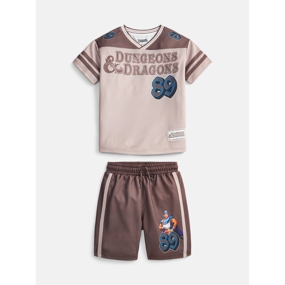 Dungeons & Dragons Boys V Neck Graphic Football Jersey and Shorts Set, Sizes 4-16