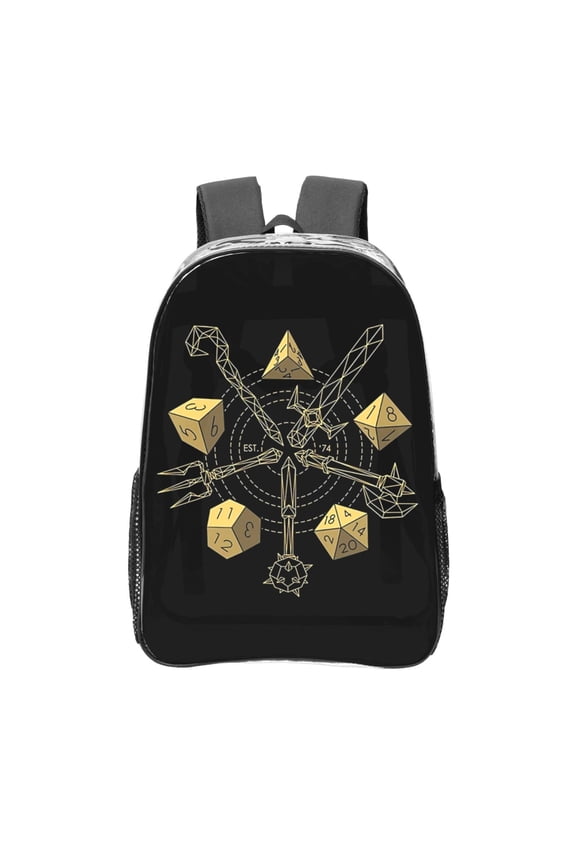 Dungeons & Dragons - Choose Your Weapon Transparent Backpack Fashion Travel Backpack Laptop Backpack 16ch