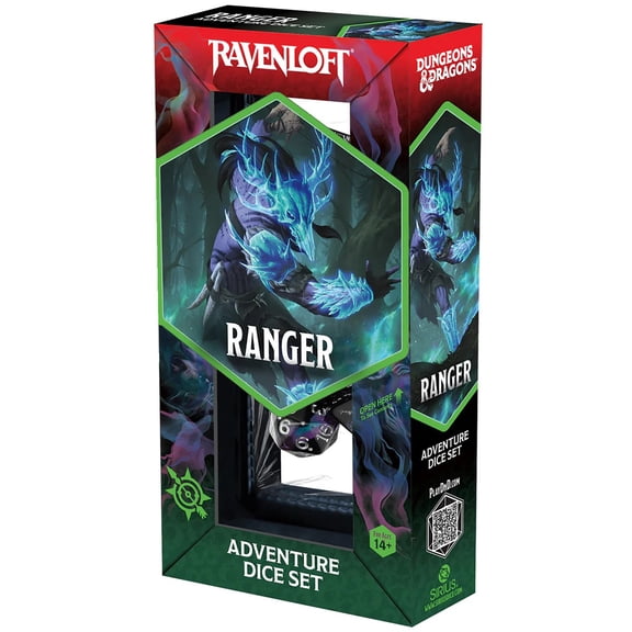 Dungeons & Dragons: D&D Adventure Dice - Ranger: Black & Blue - 14pc RPG Die Set, Class Symbols, Collectible Roleplaying Game Accessory, Sirius Dice