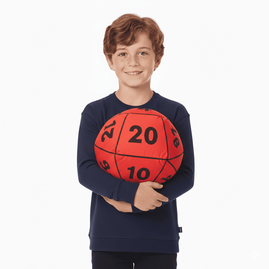 Dungeons & Dragons Hasbro Red D20 Dice Kids Round Plush Cloud Pillow, Entertainment for Kids