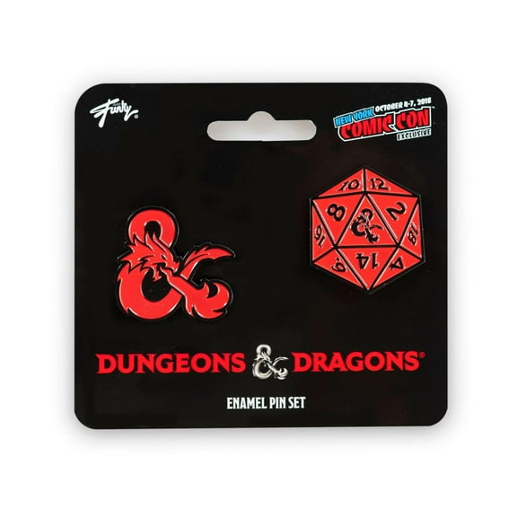 Dungeons & Dragons D20 Die and Ampersand Exclusive Enamel Pin Set