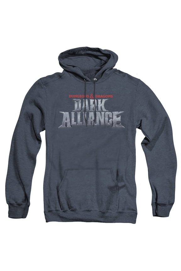 Dungeons & Dragons Dark Alliance Logo Unisex Adult Pull-Over Heather Hoodie, Logo, 3X-Large