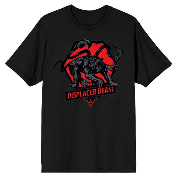 Dungeons & Dragons Displacer Beast Men's Black Crew Neck Short Sleeve Graphic Tee-XL