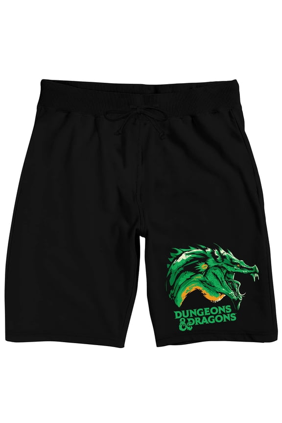 Dungeons & Dragons Dragon Art Men's Black Lounge Shorts-Small