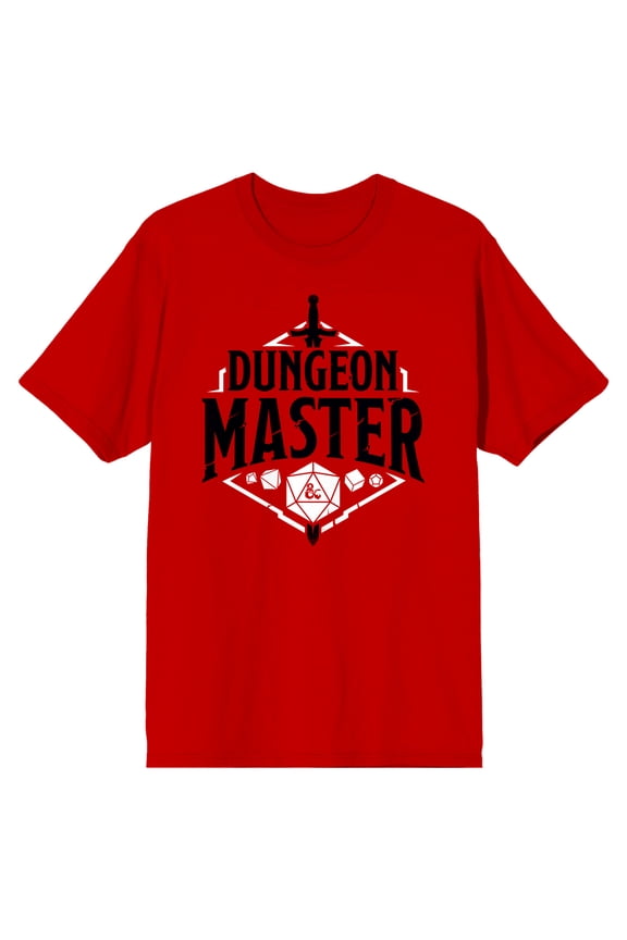 Dungeons & Dragons Dungeon Master Crew Neck Short Sleeve Red Men's T-shirt-3XL
