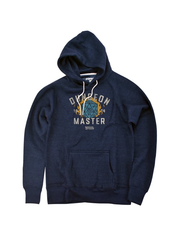 Dungeon Master School Club Dark Unisex Adult Slim Fit Pull-Over Heather Hoodie, Navy, Small