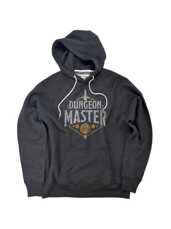 Dungeon Master Unisex Adult Slim Fit Pull-Over Heather Hoodie, Charcoal, Small